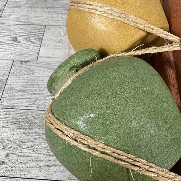 4 Clay Terracotta Hanging Pots Native Mexican Southwest Home Decor New Read - Picture 7 of 8